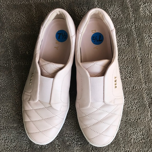 pink quilted slip on shoes